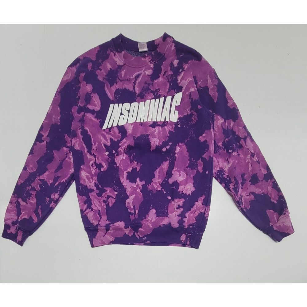 Insomniac Records Purple TIE DYE Crewneck Sweatshirt MADE IN USA Size Small